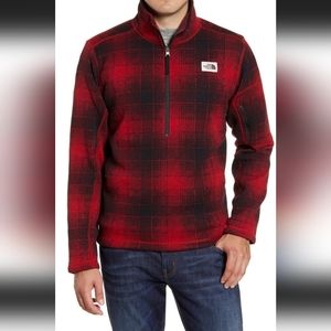 NWT The North Face Gordon Lyons Quarter Zip Pullover- Cardinal Red Ombre SZ MED